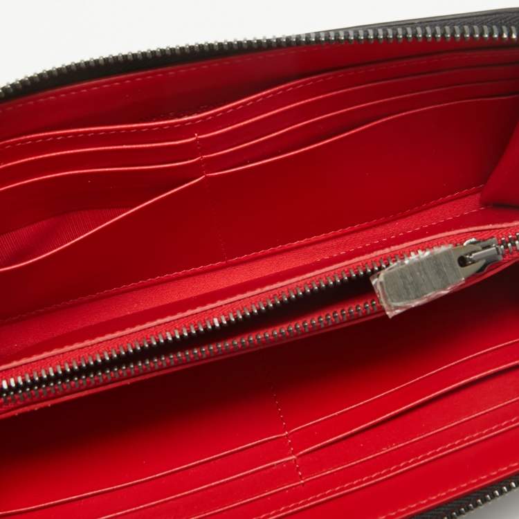 Pre Owned Christian Louboutin Black Leather Panettone Continental Wallet