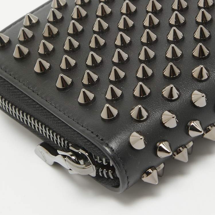Pre Owned Christian Louboutin Black Leather Panettone Continental Wallet