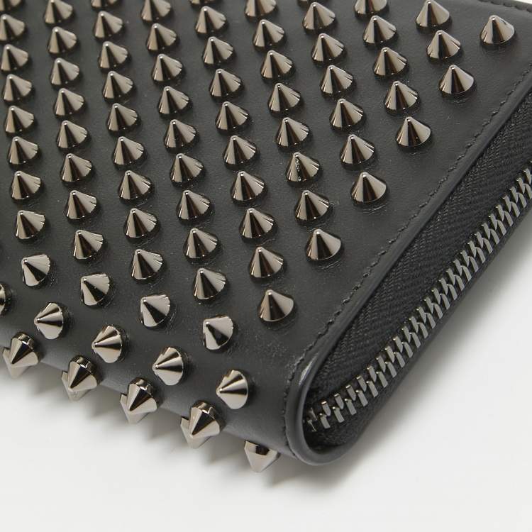 Pre Owned Christian Louboutin Black Leather Panettone Continental Wallet