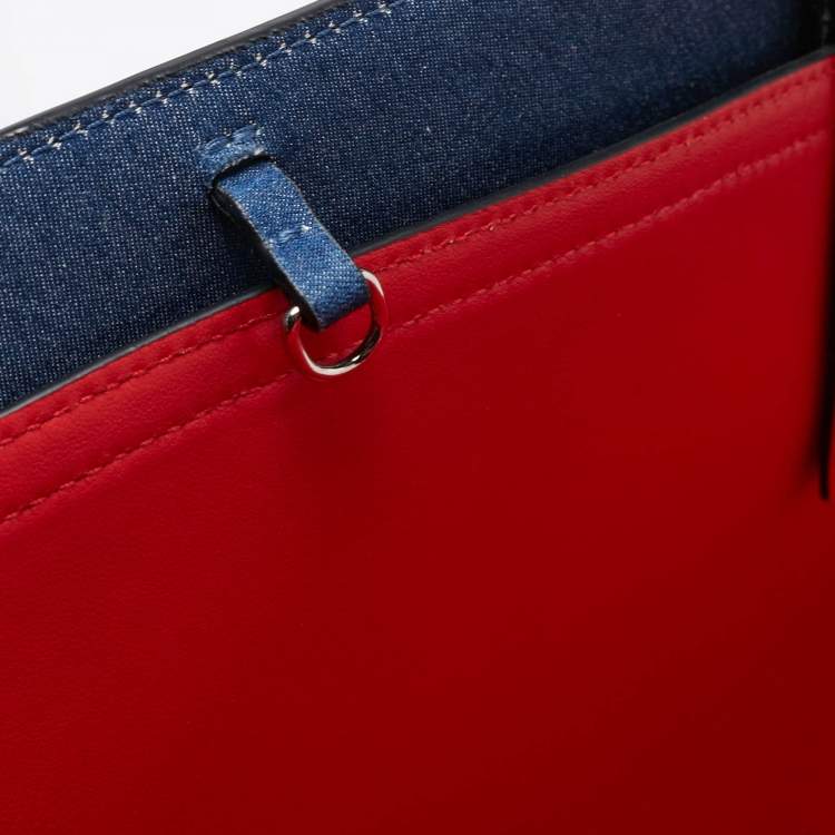 Pre Owned Christian Louboutin Blue Fabric Miss Denim Loubishore Tote