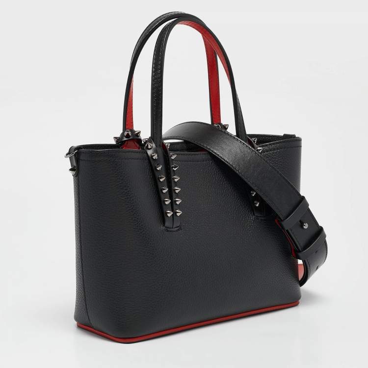 Pre Owned Christian Louboutin Black Leather Mini Cabata Tote