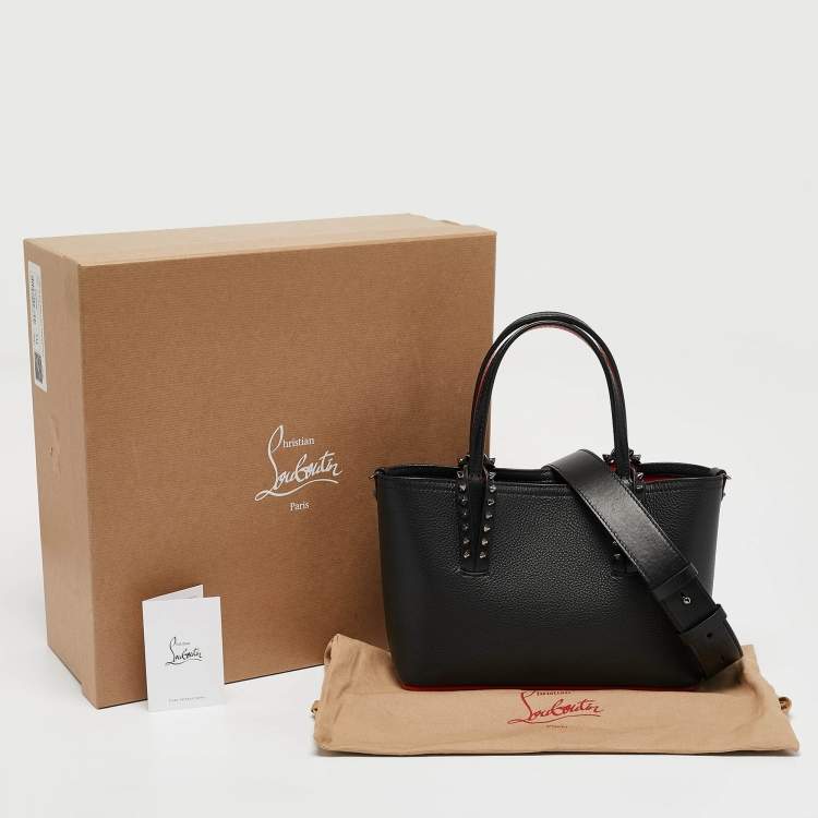 Pre Owned Christian Louboutin Black Leather Mini Cabata Tote