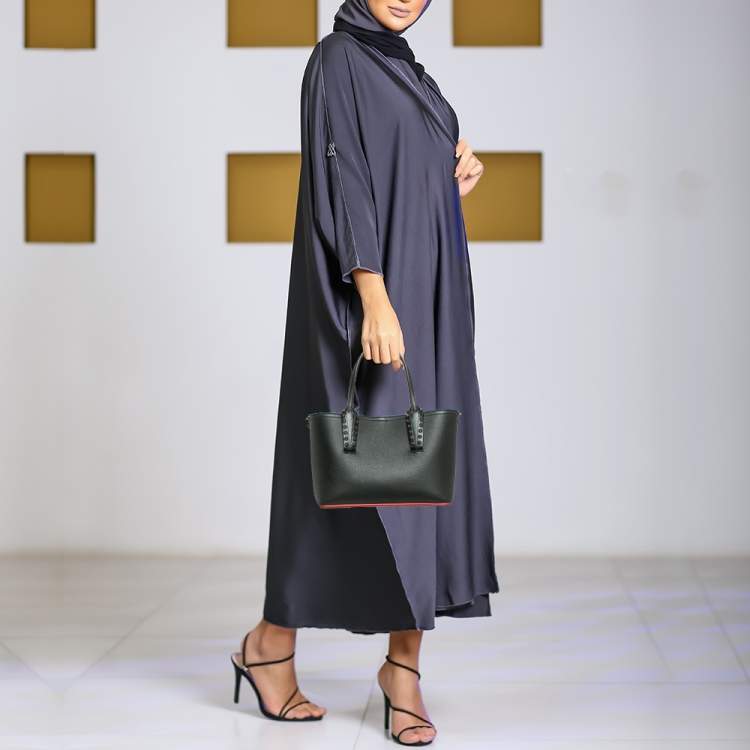 Pre Owned Christian Louboutin Black Leather Mini Cabata Tote