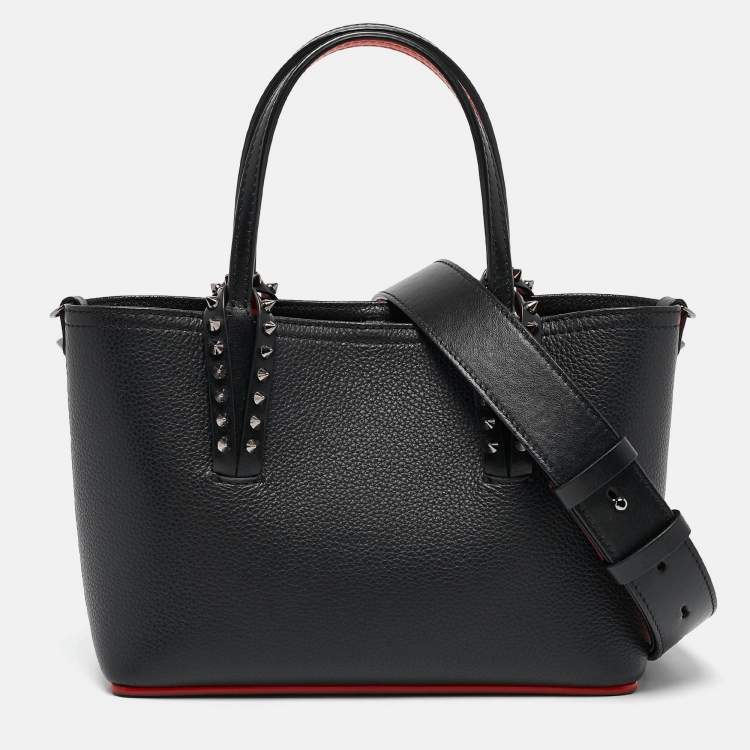 Pre Owned Christian Louboutin Black Leather Mini Cabata Tote