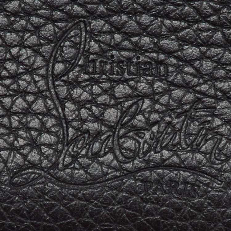 Pre Owned Christian Louboutin Black Leather Kios Spike Card Holder