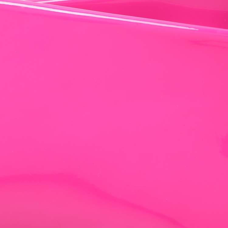 Pre Owned Christian Louboutin Pink Patent Leather Loubitwist Clutch