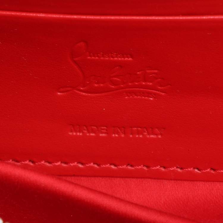 Pre Owned Christian Louboutin Pink Patent Leather Loubitwist Clutch