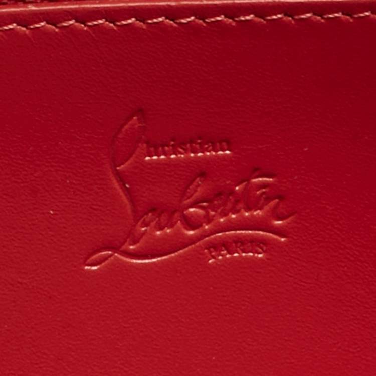 Pre Owned Christian Louboutin Ombre Blue Printed Denim Zip Continental Wallet
