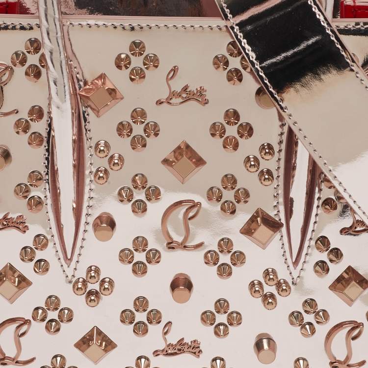 Pre Owned Christian Louboutin Paloma Spike Metallic Pink Patent Leather Tote