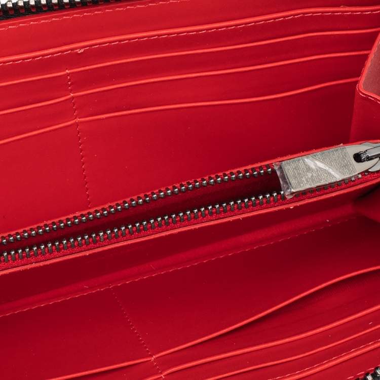 مملوكة مسبقًا Christian Louboutin Olive Green Leather Panettone Zip Around Wallet