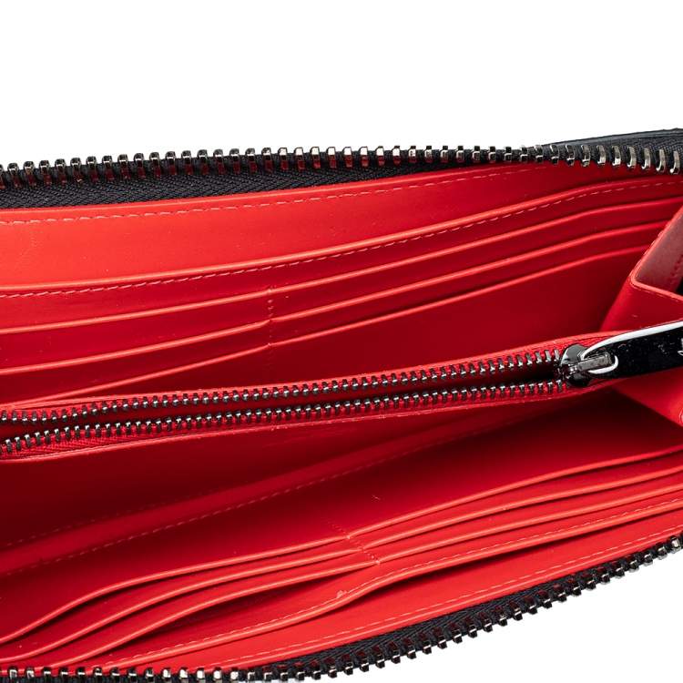 Pre Owned Christian Louboutin Brown Leather Panettone Zip Around Wallet