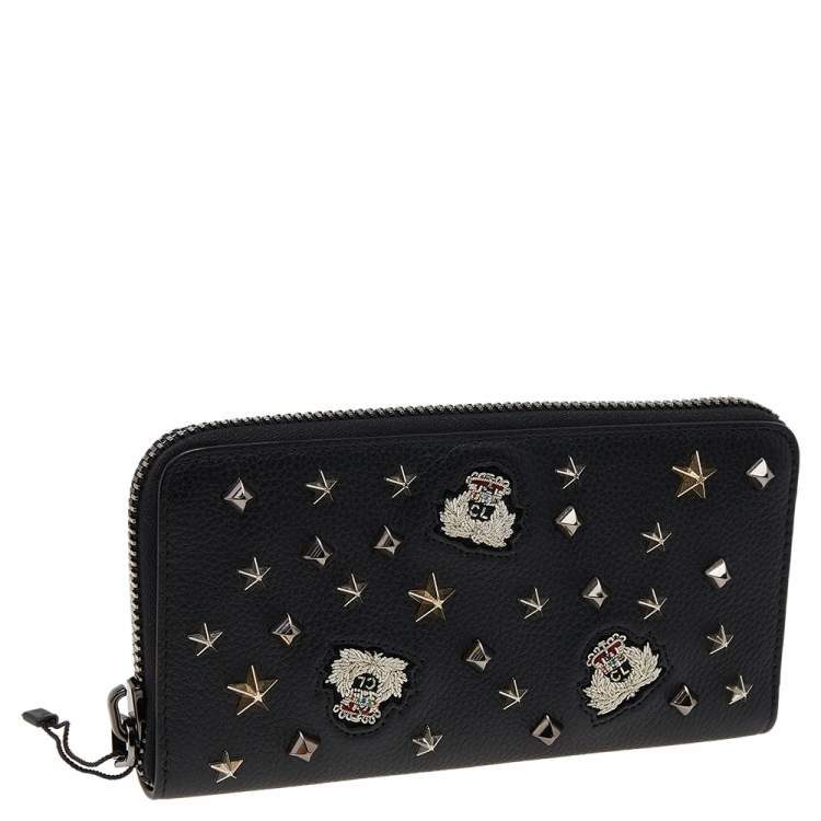 Pre Owned Christian Louboutin Black Leather M Panettone Wallet