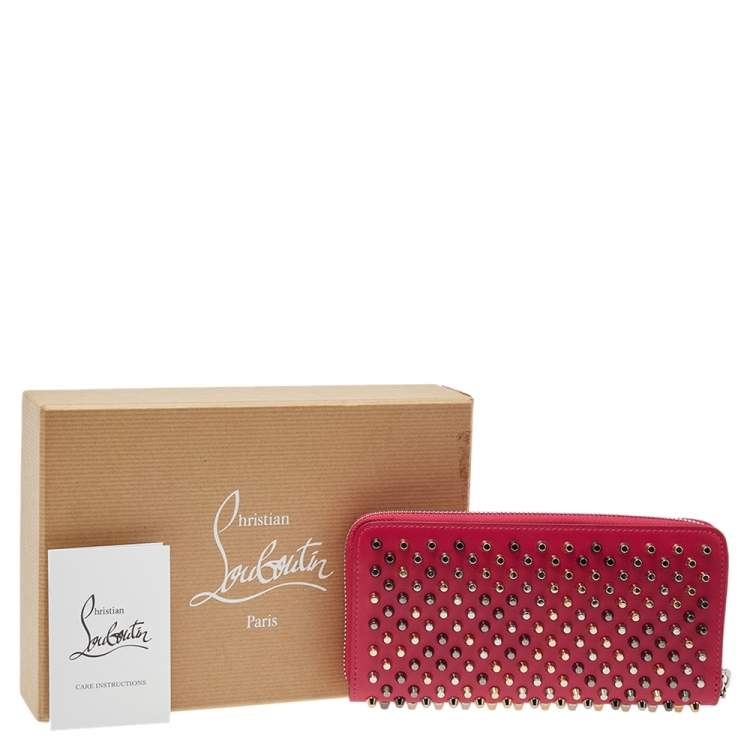 Pre Owned Christian Louboutin Pink Leather M Panettone Wallet