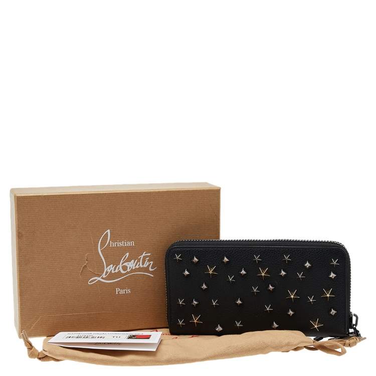 Pre Owned Christian Louboutin Black Leather M Panettone Wallet