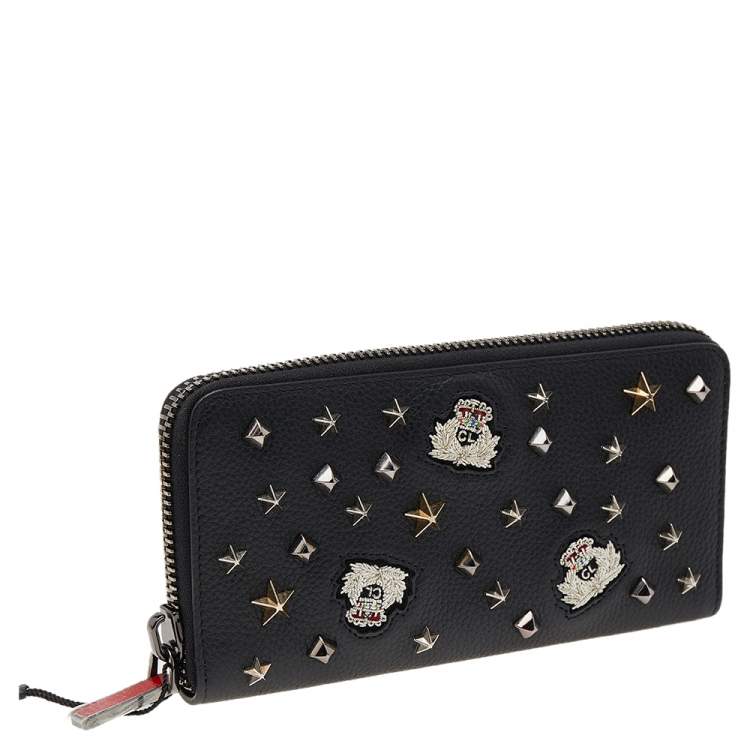 Pre Owned Christian Louboutin Black Leather M Panettone Wallet