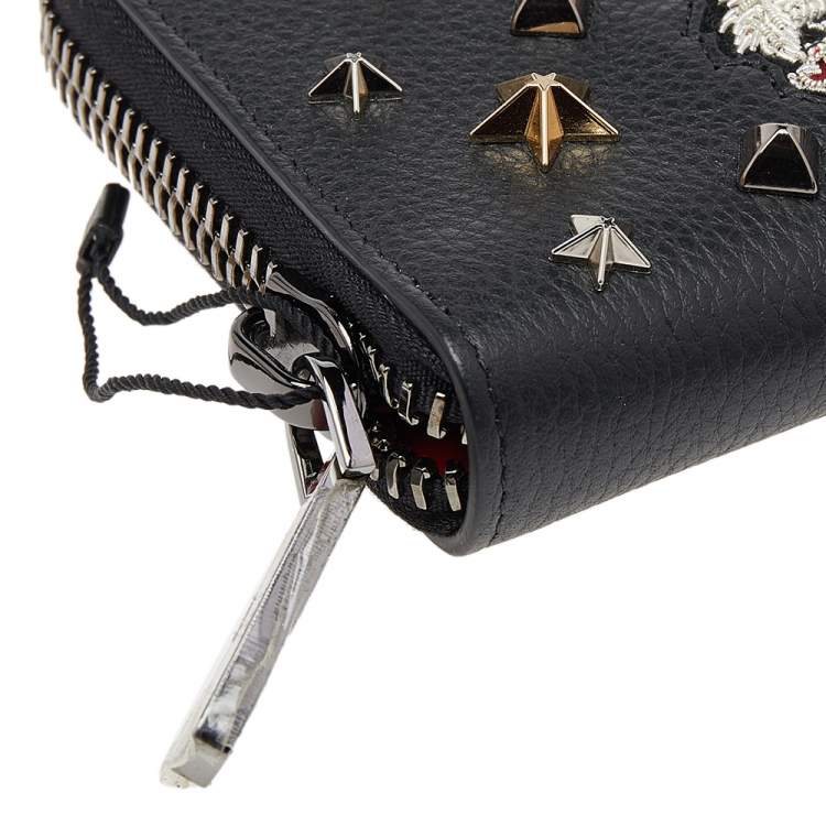 Pre Owned Christian Louboutin Black Leather M Panettone Wallet