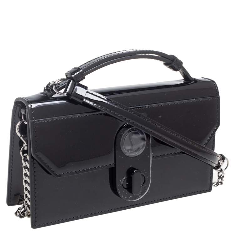 Pre Owned Christian Louboutin Black Patent Leather Elisa Crossbody Bag
