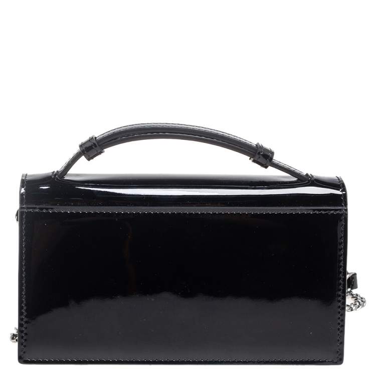 Pre Owned Christian Louboutin Black Patent Leather Elisa Crossbody Bag