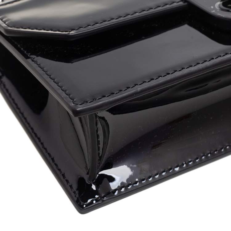 Pre Owned Christian Louboutin Black Patent Leather Elisa Crossbody Bag