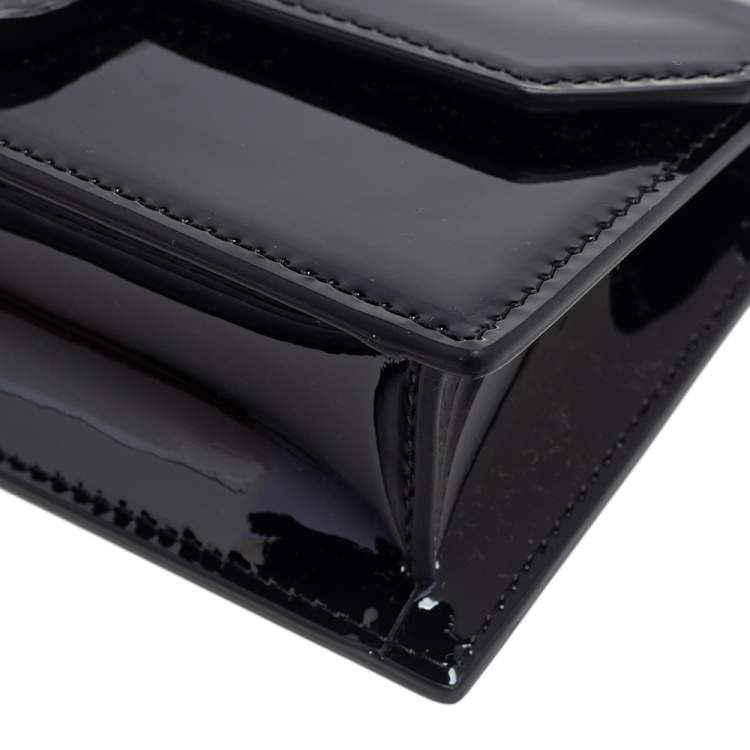 Pre Owned Christian Louboutin Black Patent Leather Elisa Crossbody Bag