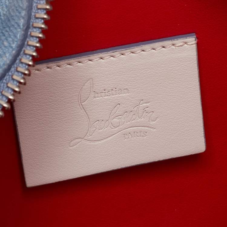 Pre Owned Christian Louboutin Blue Denim Mini Rubylou Love Crossbody Bag  