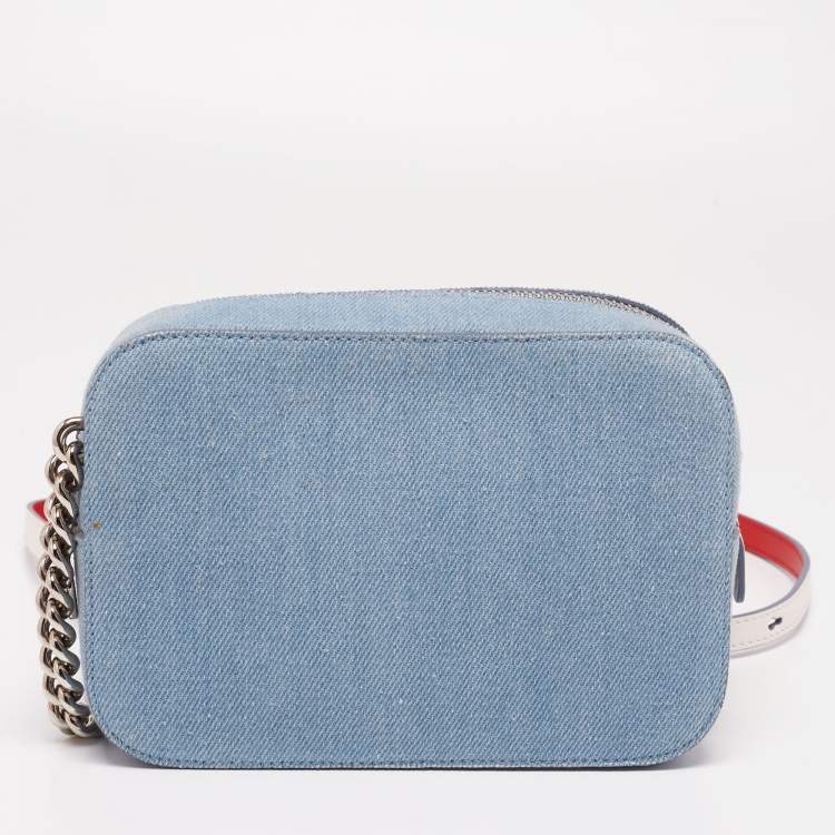 Pre Owned Christian Louboutin Blue Denim Mini Rubylou Love Crossbody Bag  