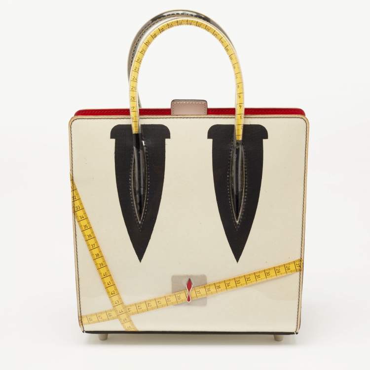 Pre Owned Christian Louboutin Multicolor PVC and Leather Small Paloma Loubicouture Top Handle Bag