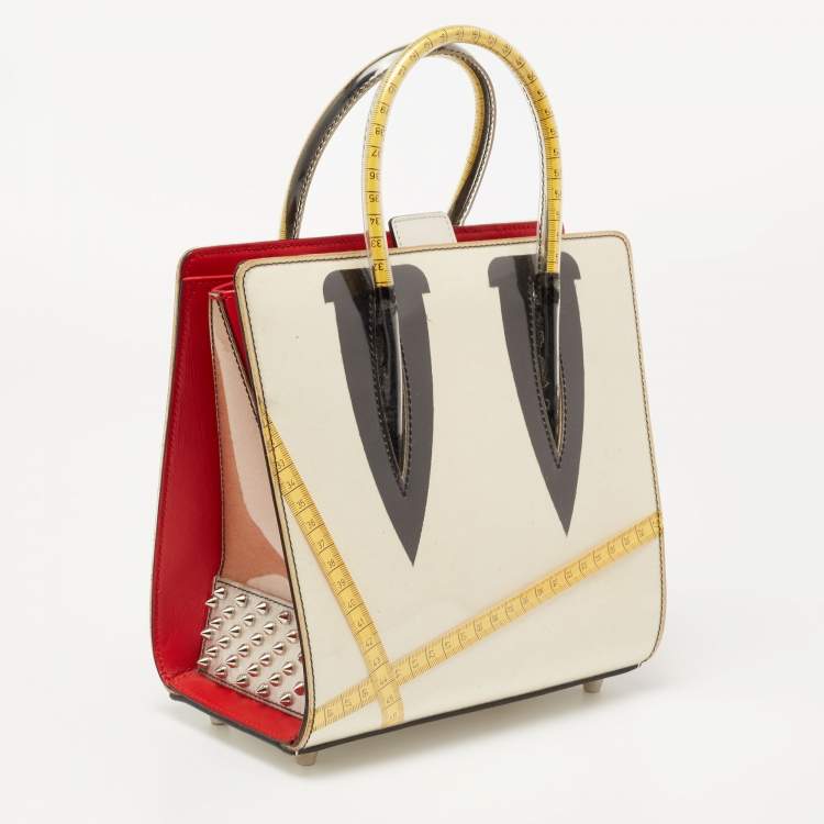 Pre Owned Christian Louboutin Multicolor PVC and Leather Small Paloma Loubicouture Top Handle Bag