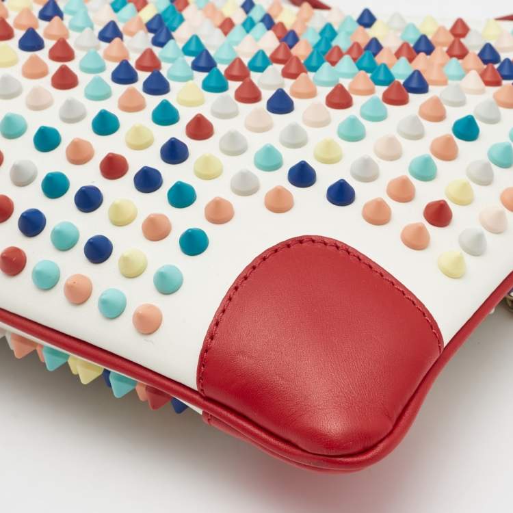 Pre Owned Christian Louboutin Multicolour Leather Loupibosh Spike Clutch Bag