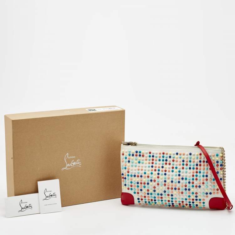 Pre Owned Christian Louboutin Multicolour Leather Loupibosh Spike Clutch Bag