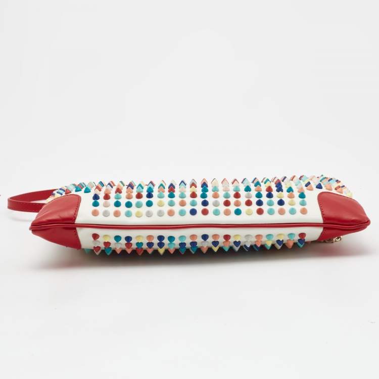 Pre Owned Christian Louboutin Multicolour Leather Loupibosh Spike Clutch Bag
