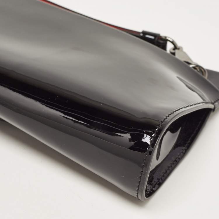 Pre Owned Christian Louboutin Black Patent Leather Loubitwist Clutch