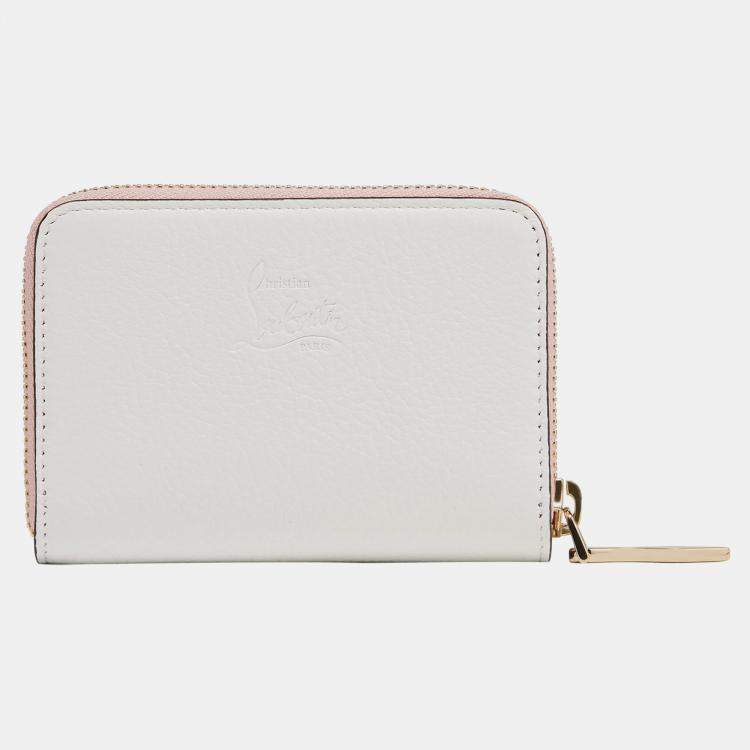 Pre Owned Christian Louboutin Leather Studded Coin Zip Wallet