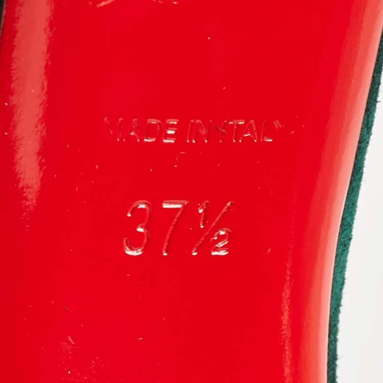 مملوكة مسبقًا Christian Louboutin Green Suede Kate Botta Ankle Length Boots 37.5