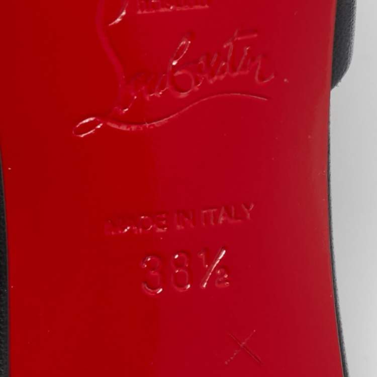 Pre Owned Christian Louboutin Black Leather Me Dolly Spike Mules Size 38.5