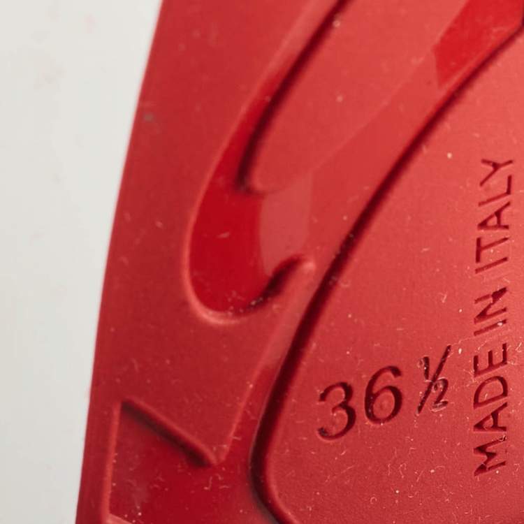 Pre Owned Christian Louboutin White PVC and Leather Duniss Ankle Strap Sandals Size 36.5