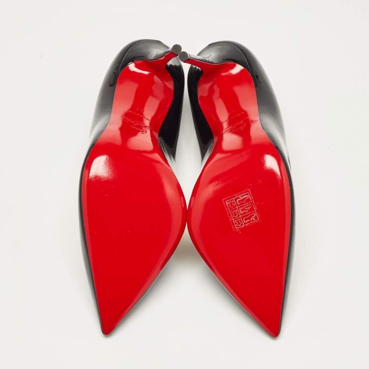 Pre Owned Christian Louboutin Black Patent Leather Hot Chick Pumps Size 41