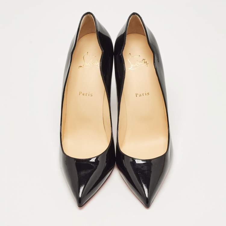 Pre Owned Christian Louboutin Black Patent Leather Hot Chick Pumps Size 41