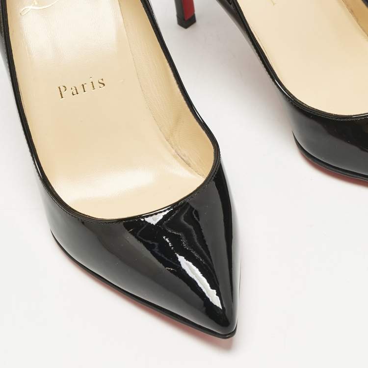 Pre Owned Christian Louboutin Black Patent Leather Pigalle Pumps Size 34.5