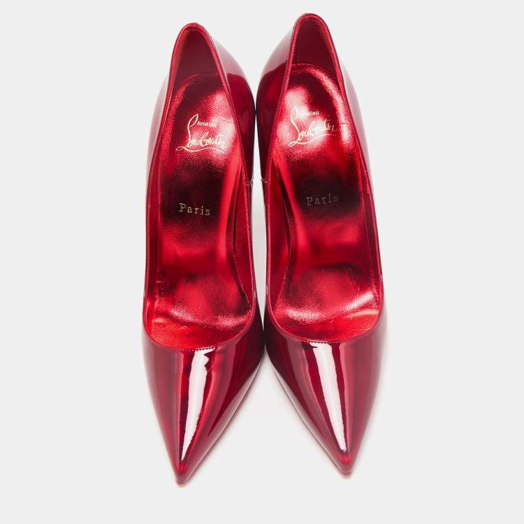 Pre Owned Christian Louboutin Red Patent Leather So Kate Pumps Size 40