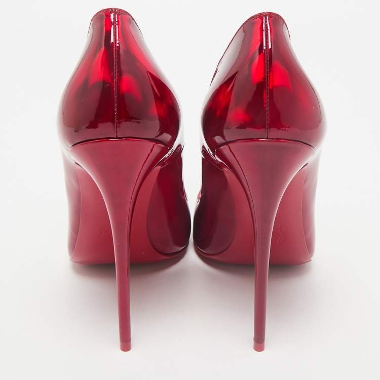 Pre Owned Christian Louboutin Red Patent Leather So Kate Pumps Size 40