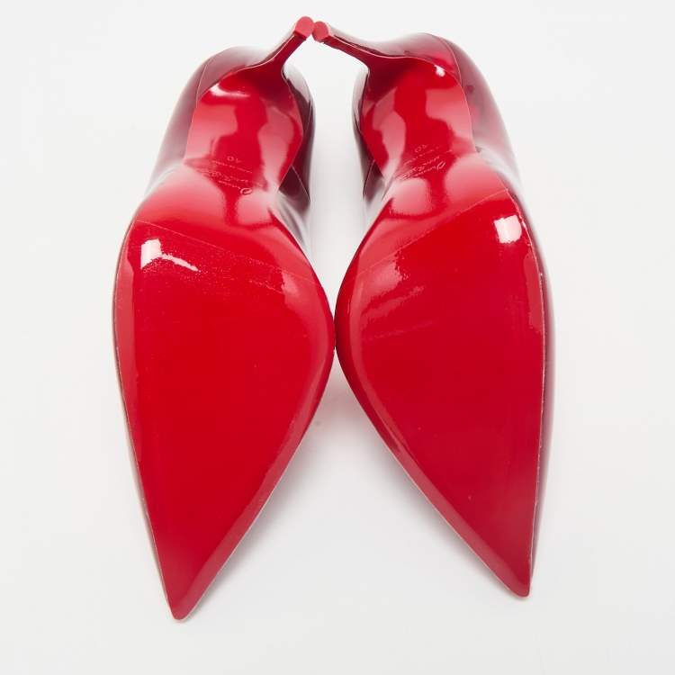 Pre Owned Christian Louboutin Red Patent Leather So Kate Pumps Size 40