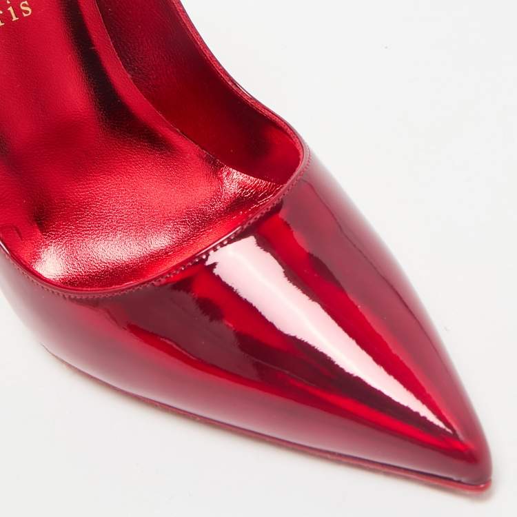 Pre Owned Christian Louboutin Red Patent Leather So Kate Pumps Size 40