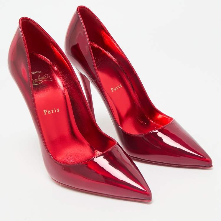Pre Owned Christian Louboutin Red Patent Leather So Kate Pumps Size 40