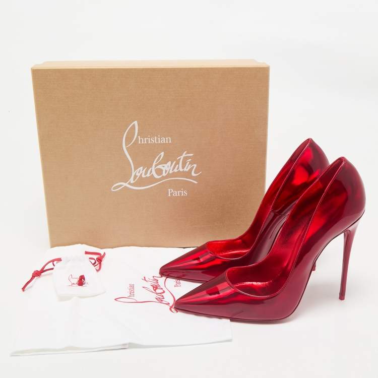 Pre Owned Christian Louboutin Red Patent Leather So Kate Pumps Size 40