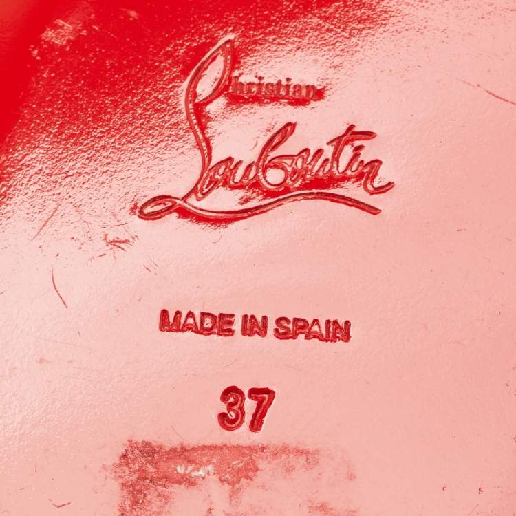 Pre Owned Christian Louboutin Multicolor Canvas Papi Hugo Espadrille Flats Size 37