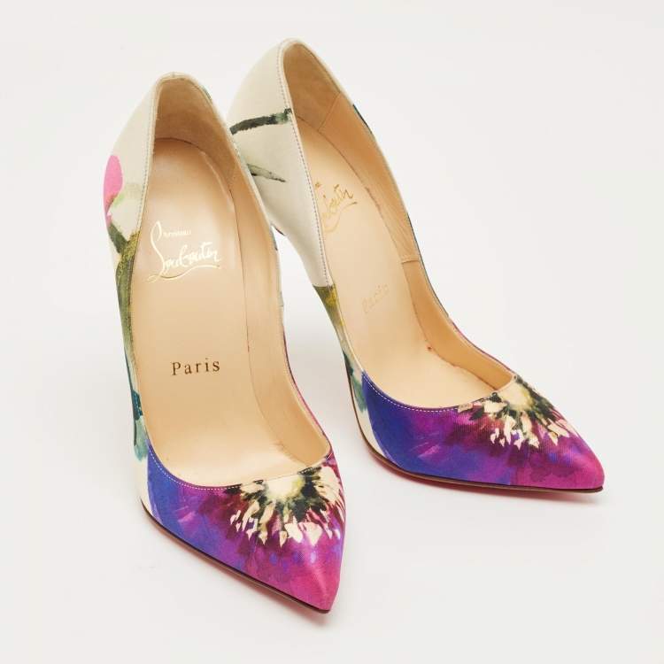 Pre Owned Christian Louboutin Multicolor Fabric Pigalle Pumps Size 36