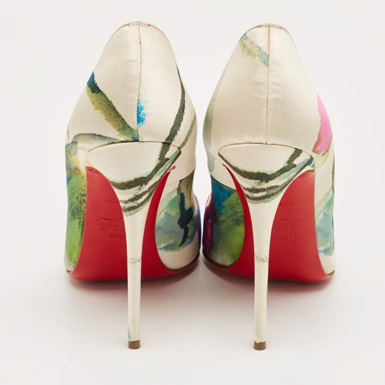 Pre Owned Christian Louboutin Multicolor Fabric Pigalle Pumps Size 36