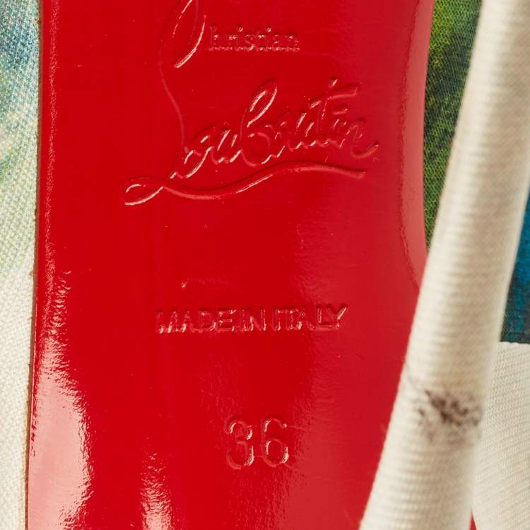 Pre Owned Christian Louboutin Multicolor Fabric Pigalle Pumps Size 36