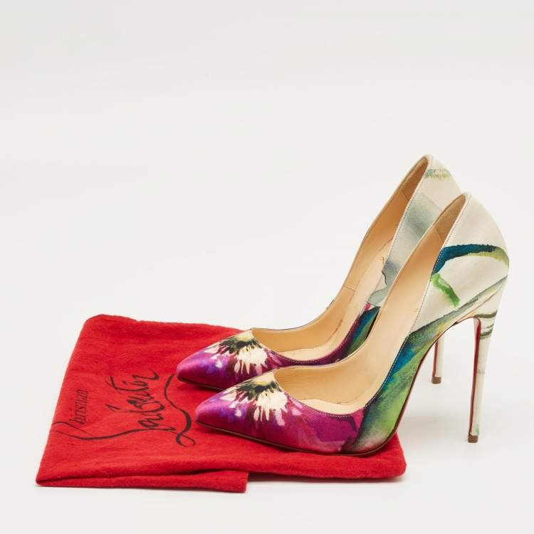 Pre Owned Christian Louboutin Multicolor Fabric Pigalle Pumps Size 36